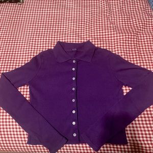 Brandy Melville purple button up long sleeve